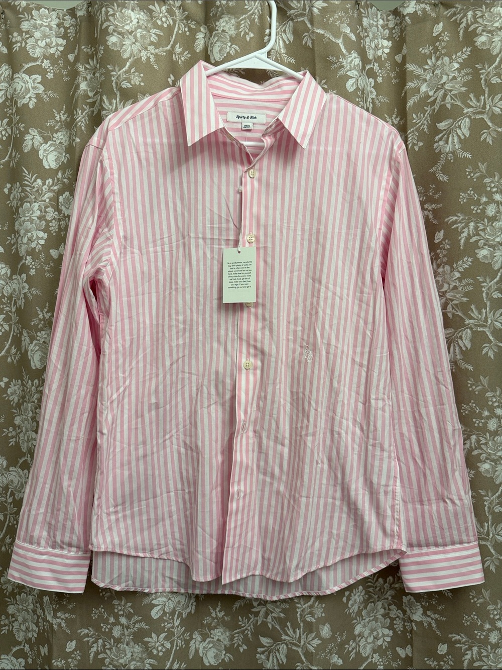 Sporty & Rich pink and white button down